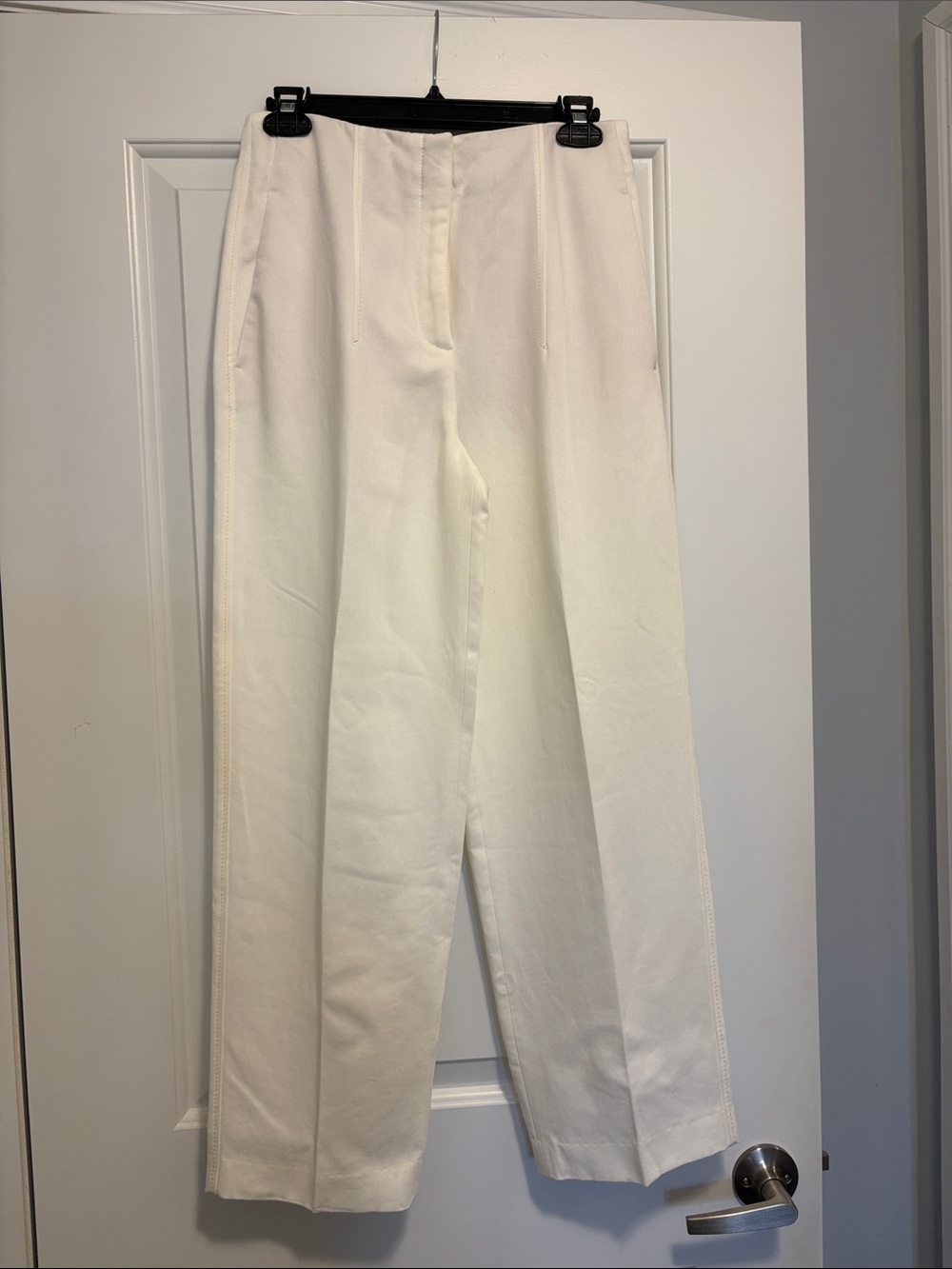 Massimo Dutti Tailored High-Rise Wide-Leg Women's Pants - Cream